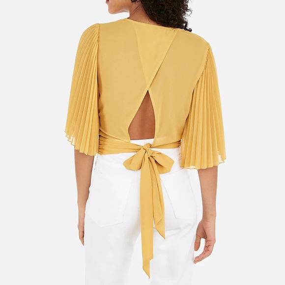 Express Tops - Express Pleated Accordion Sleeve Kimono